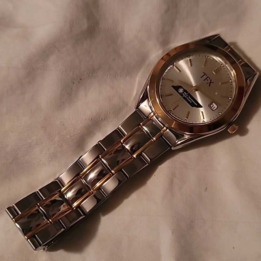 NEW TFX By Bulova Mens Watch From West Tennessee Healthcare Two Tone Date Window
